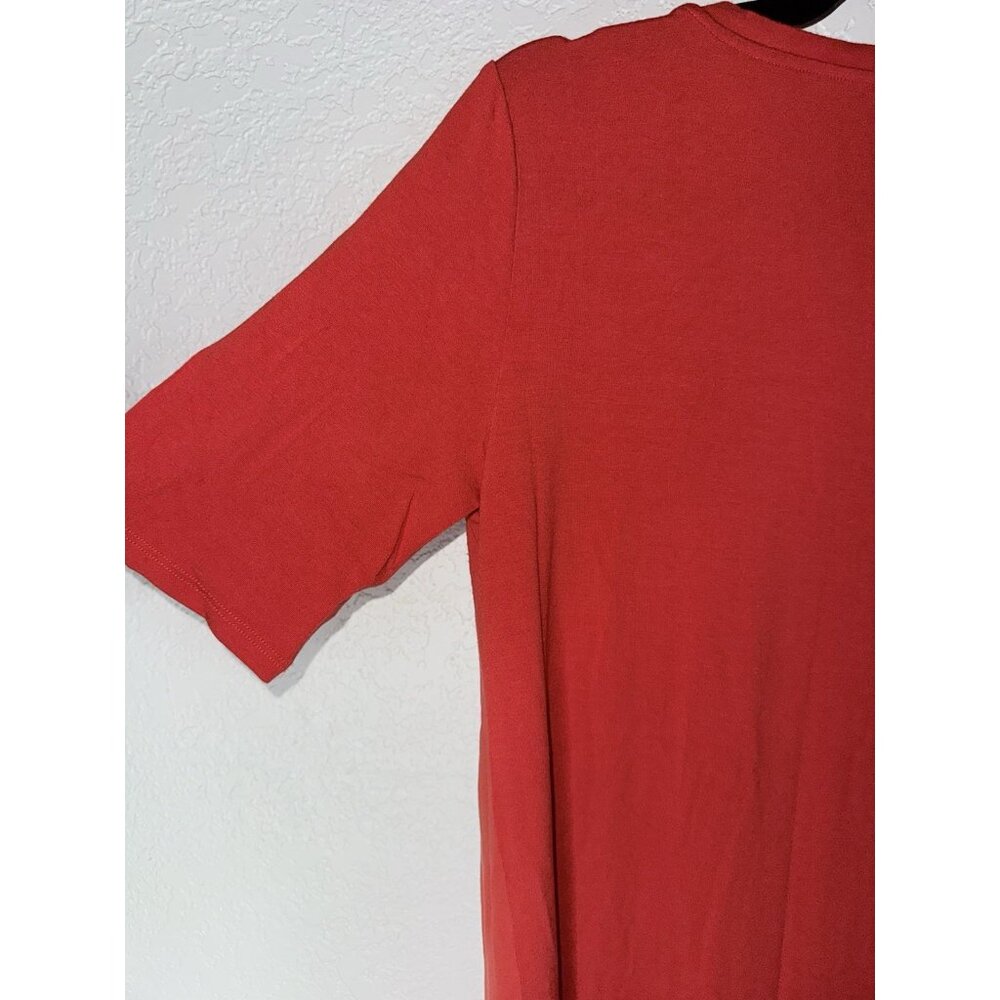 EILEEN FISHER $148 Size XS Watermelon Knee Length T-Shirt Dress Red Orange K - Picture 6 of 8